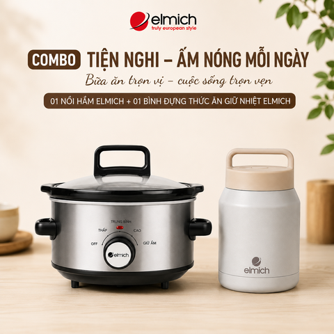 Combo 01 Nồi hầm Elmich và 01 Bình đựng thức ăn giữ nhiệt
