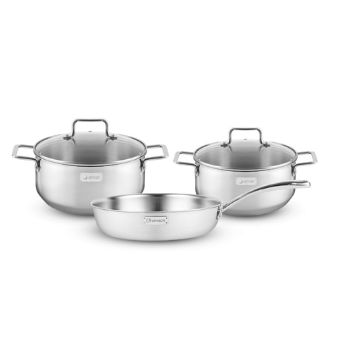Bộ nồi inox liền khối Trimax XR EDA-1023 size 20,24cm, chảo 26cm