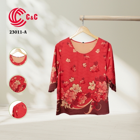 23011 - Silk Fabric with Colorful Floral Prints in 10 Colors