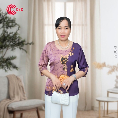 22108 - Floral Silk Fabric with Wind Stylized Patterns in 10 Colors