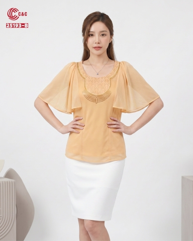 25193 - Dolman Sleeves Embroidered Lace in 7 Styles and Colors