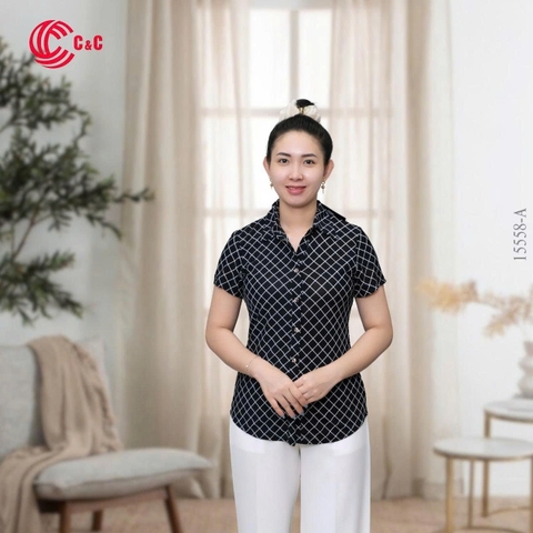 15558 - Gingham Stretch Fabric
