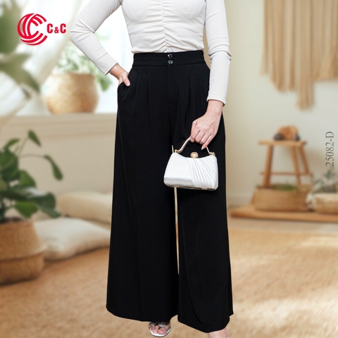 25082 - Wide Leg Pants with Double Pleats