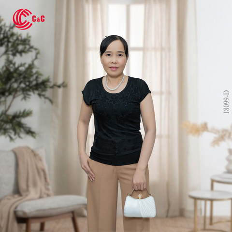 18099 - Embossed Pattern with Crystal Stones and Wide Trim to Conceal Belly Flaws