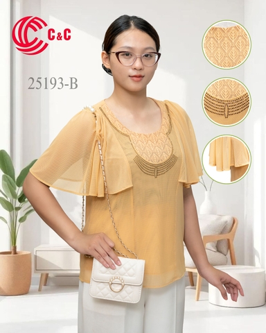 25193 - Dolman Sleeves Embroidered Lace in 7 Styles and Colors
