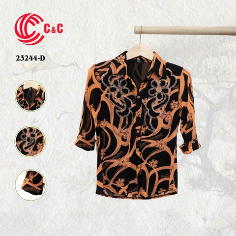 23244 - Abstract Geometric Pattern with Crystal Accents