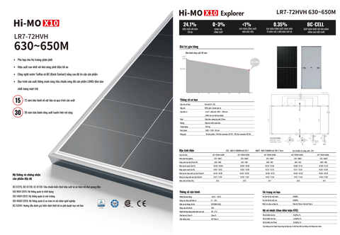 Tấm Pin Năng Lượng Mặt Trời Longi Solar 650W Himo X10 - 1 Mặt Kính