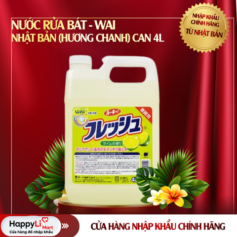 Nước Rửa Bát | Wai - Nhật Bản | Hương Chanh | Can 4L