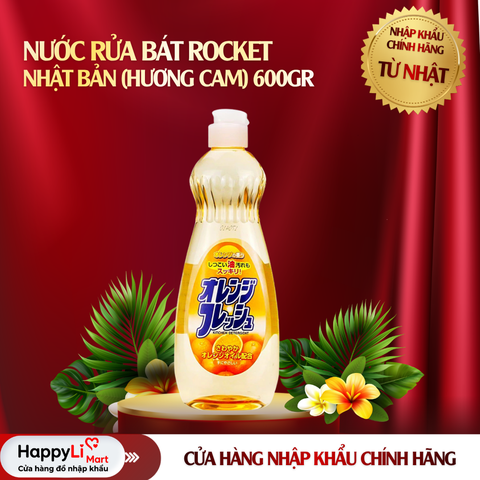 Nước rửa bát Rocket - Nhật Bản (Hương cam) 600gr