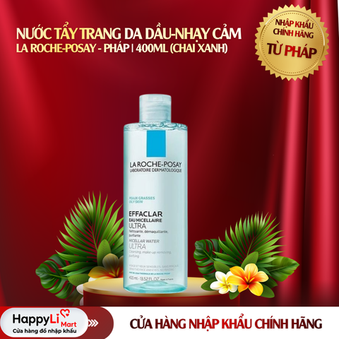 NƯỚC TẨY TRANG DA DẦU-NHẠY CẢM | LA ROCHE-POSAY - PHÁP | 400ML (CHAI XANH)
