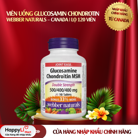 VIÊN UỐNG GLUCOSAMIN CHONDROTIN |  WEBBER NATURALS – CANADA | LỌ 120 VIÊN