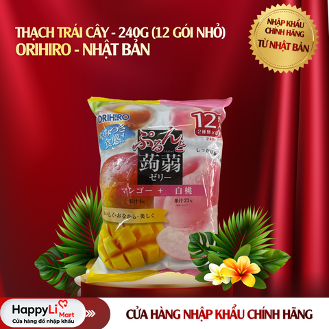 Thạch Trái Cây Orihiro - Nhật Bản 240g (12 gói nhỏ)