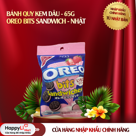 Bánh Quy Kem Dâu Oreo Bits Sandwich - Nhật 65g