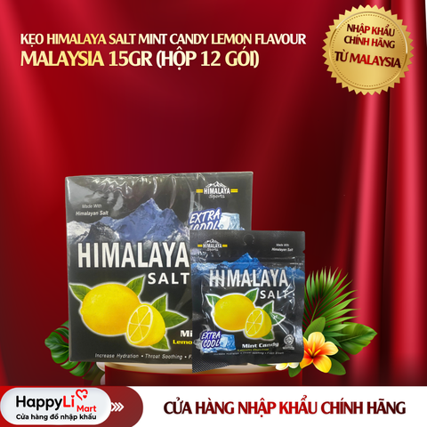Kẹo Himalaya Salt Mint Candy Lemon Flavour - Malaysia 15gr (Hộp 12 gói)