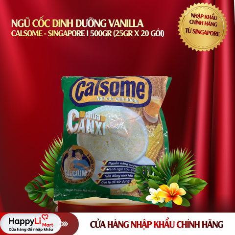 NGŨ CỐC DINH DƯỠNG VANILLA | CALSOME - SINGAPORE | 500GR (25GR x 20 gói)