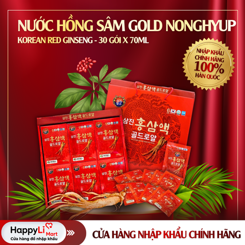 NƯỚC HỒNG SÂM GOLD NONGHYUP | MSBIO - HÀN QUỐC | KOREAN RED GINSENG | 30 GÓI X 70ML