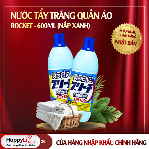 NƯỚC TẨY TRẮNG QUẦN ÁO | ROCKET - NHẬT BẢN | 600ML (NẮP XANH)