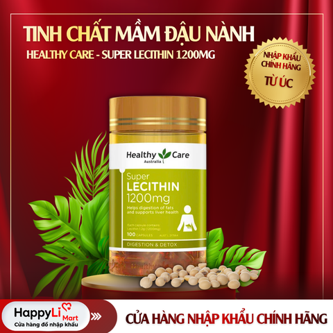 TINH CHẤT MẦM ĐẬU NÀNH | HEALTHY CARE – ÚC | SUPER LECITHIN | 1200mg
