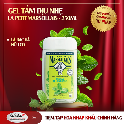 GEL TẮM | LE PETIT MARSEILLAIS - PHÁP | LÁ BẠC HÀ HỮU CƠ | 250ML