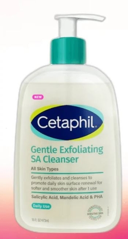 GEL RỬA MẶT SẠCH SÂU | CETAPHIL | GENTLE EXFOLIATING SA CLEANSER - | 473ml (Dùng được cho cả body)