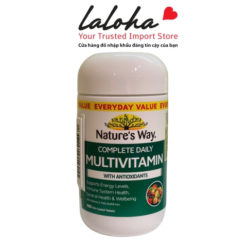 VIÊN UỐNG BỔ SUNG VITAMIN TỔNG HỢP & KHOÁNG CHẤT | NATURE'S WAY - ÚC | 100V