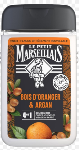 GEL TẮM CHO NAM | LE PETIT MARSEILLAIS - PHÁP | GỖ CAM, DẦU ORGAN | CƠ THỂ, TÓC, MẶT, RÂU | 250ML