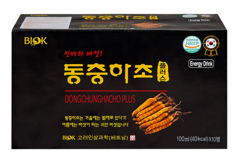 NƯỚC ĐÔNG TRÙNG HẠ THẢO | DONGCHUNGHACHO - HÀN QUỐC | 1000ML (100ML/CHAI x 10 CHAI)