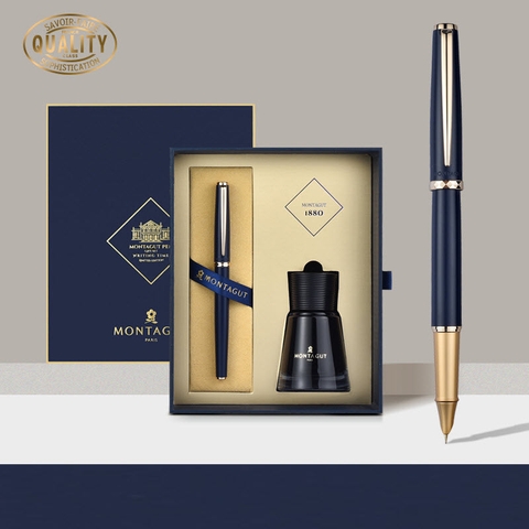 Bút ký mạ vàng 14k Montagut màu xanh than MT100-03