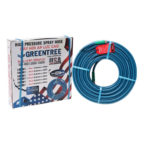 Dây phun áp lực Greentree No.5 8.5mm x 50m Xanh dương