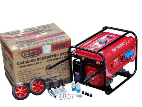 Máy phát điện OSHIMA MPD-5000 5.0KW Đỏ 4 thì (chạy xăng)