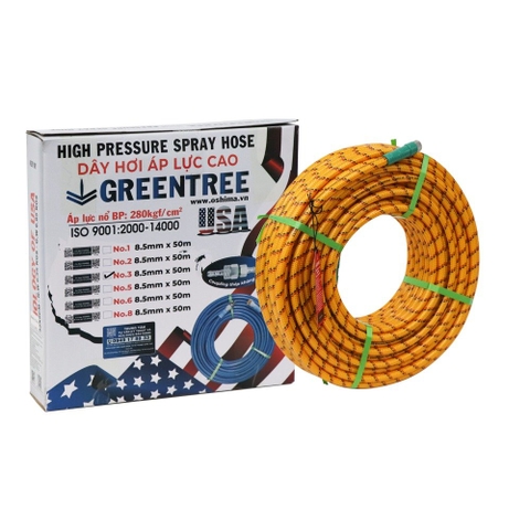 Dây phun Greentree No.3 8.5mm x 50m Vàng