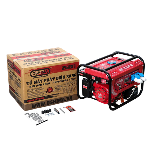 MPĐ OSHIMA MPD-3000-D 3.0KW Đỏ 4 thì (chạy xăng)