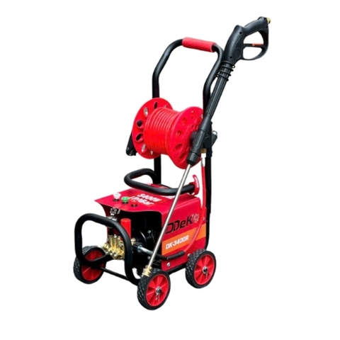 Máy Rửa Xe DDEKO DK-3400R 3500W, Có Rulo Cuộn Dây, Chỉnh Áp, Bánh Xe Đẩy