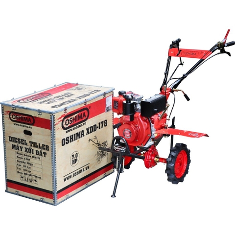 Máy xới đất OSHIMA XDD-178 7.0HP Đỏ Động cơ Diesel