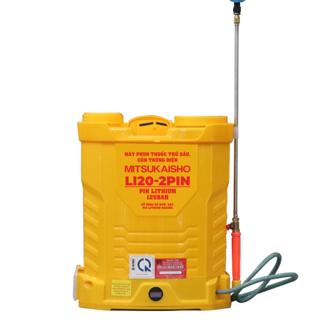 Máy phun thuốc trừ sâu, côn trùng điện MITSUKAISHO Li20-2pin Vàng Pin lithium 12V8Ah