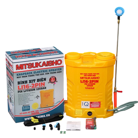 Bình xịt điện MITSUKAISHO Li16-2pin Vàng Pin lithium 12V8Ah