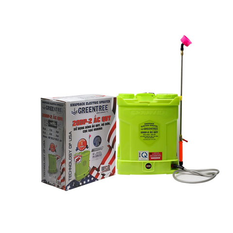 Bình xịt điện, bơm đôi GREENTREE 20DP- ắc quy Xanh Bình ắc quy 12V12Ah