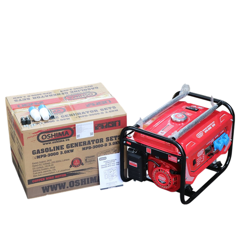 Máy phát điện Oshima MPD-3000 3.0KW Đỏ 4 thì (chạy xăng)