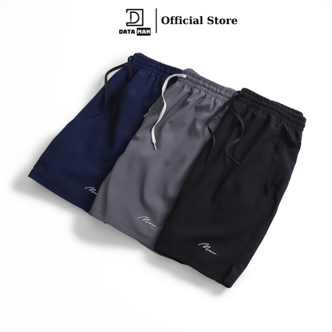 Quần short thể thao nam Ultra Short DATAMAN, co giãn, có khoá kéo năng động, in nổi chữ MAN - QS22-02