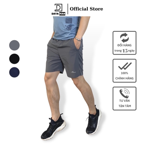Quần short thể thao nam Ultra Short DATAMAN, co giãn, có khoá kéo năng động, in nổi chữ MAN - QS22-02