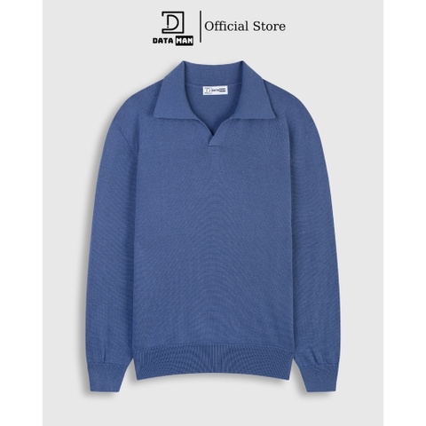 Áo Polo nam dài tay DATAMAN dệt kim, phong cách Hàn Quốc vải cotton chải kĩ mềm mịn, không bai xù, bo tay bo gấu - DT28