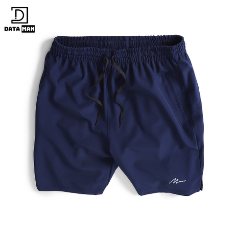 Quần short thể thao nam Ultra Short DATAMAN, co giãn, có khoá kéo năng động, in nổi chữ MAN - QS22-02