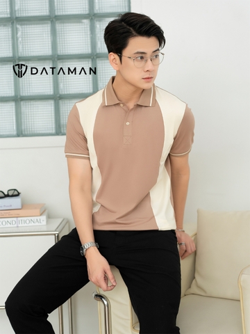 Áo Polo Nam DATAMAN phối màu, tay ngắn, vải cá sấu CVC cao cấp, nam tính, trẻ trung, thanh lịch - PLV2306