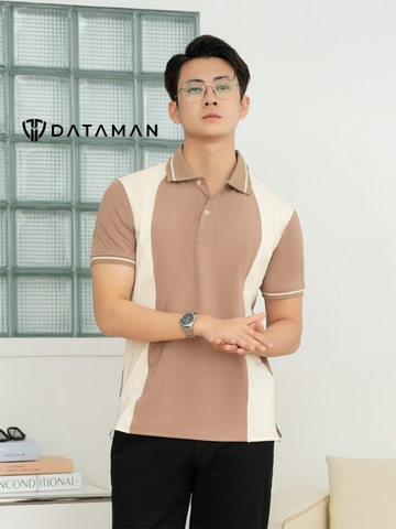 Áo Polo Nam DATAMAN phối màu, tay ngắn, vải cá sấu CVC cao cấp, nam tính, trẻ trung, thanh lịch - PLV2306