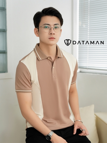 Áo Polo Nam DATAMAN phối màu, tay ngắn, vải cá sấu CVC cao cấp, nam tính, trẻ trung, thanh lịch - PLV2306