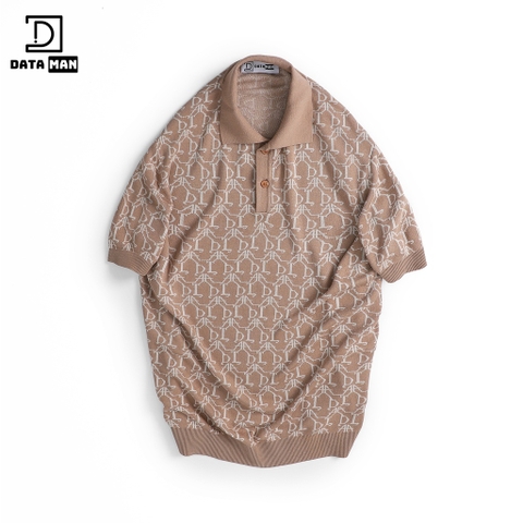 Áo POLO nam DATAMAN dệt kim, họa tiết MONOGRAM trẻ trung, chất liệu Mongtoghi mềm, nhẹ - POLODT22-02