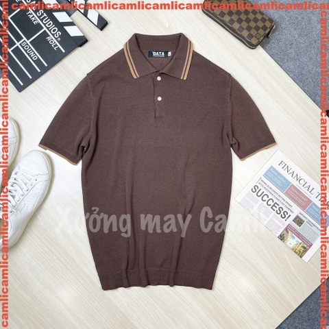 Áo POLO nam DATAMAN dệt kim, họa tiết MONOGRAM trẻ trung, chất liệu Mongtoghi mềm, nhẹ - POLODT22-02