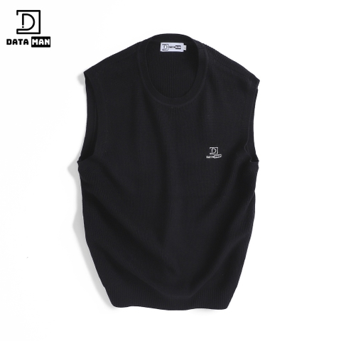 Áo gile len nam DATAMAN cao cấp, form rộng, unisex, thêu logo ở ngực, chất liệu len len lông cừu, style Hàn Quốc -  DT51