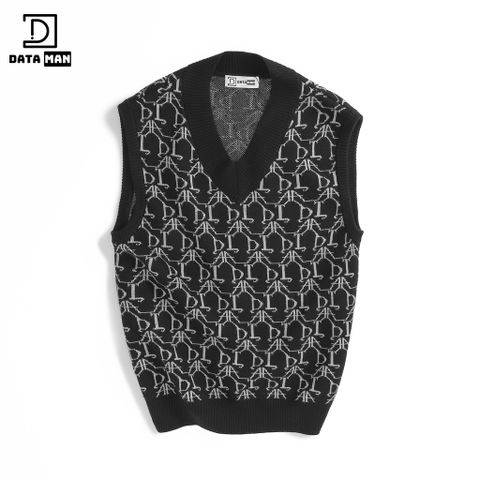 Áo GILE len nam DATAMAN dệt Jacquard, họa tiết MONOGRAM logo trẻ trung, form rộng, dáng Unisex - GILEDT22-08