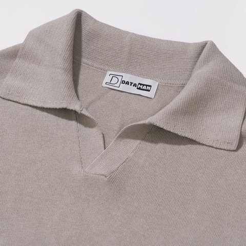 Áo Polo nam dài tay DATAMAN dệt kim, phong cách Hàn Quốc vải cotton chải kĩ mềm mịn, không bai xù, bo tay bo gấu - DT28